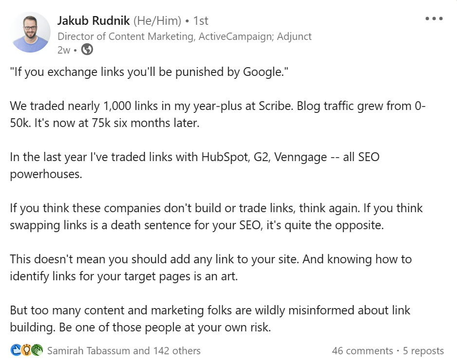 Jakub Rudnik on link building