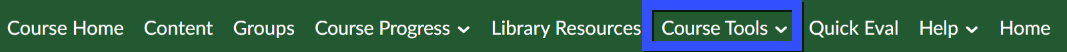 Navigation Bar with Course Tools Highlighted