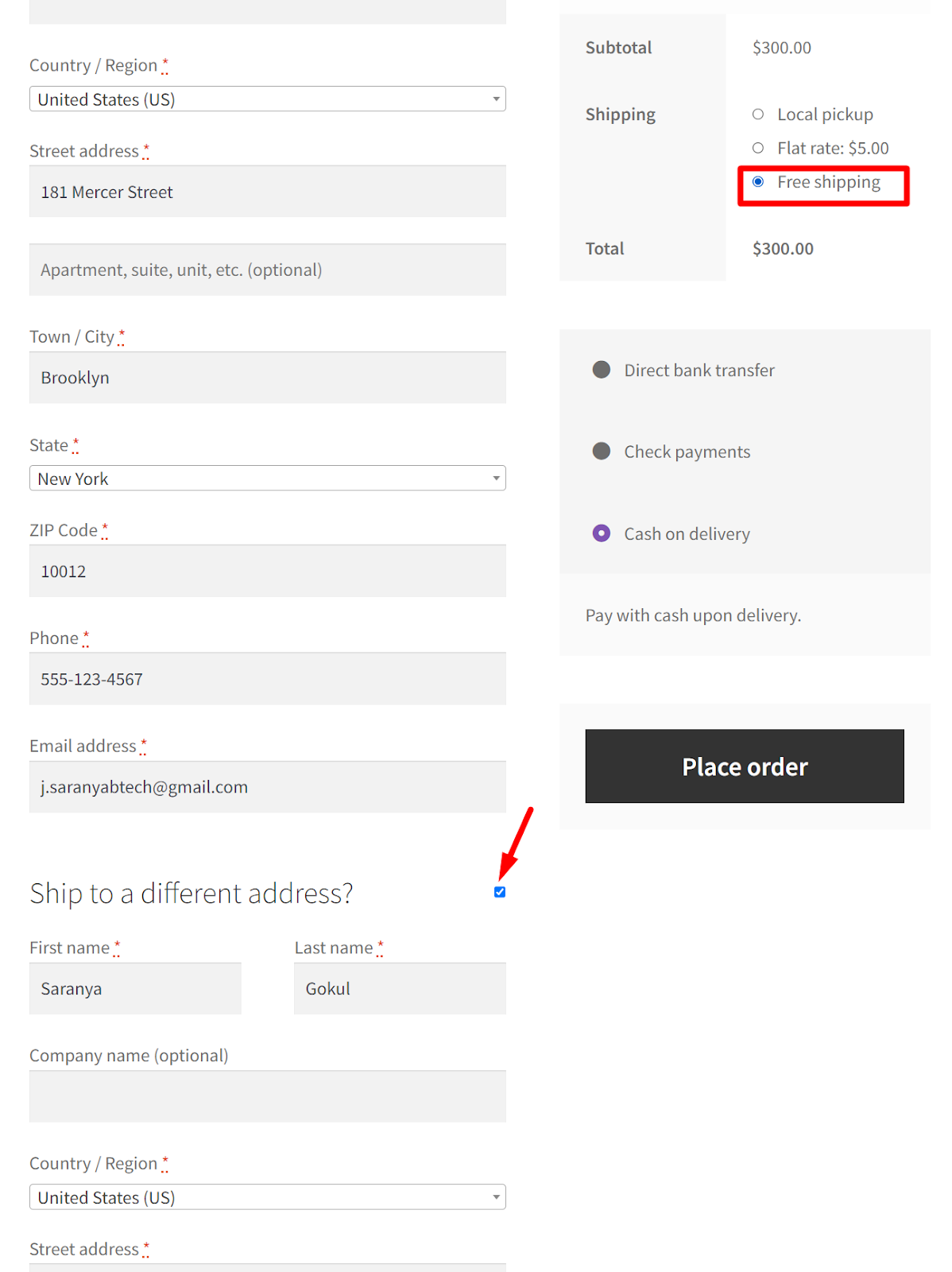 How to Enable 'Ship to Different Address' with Free Shipping and Flat Rate in WooCommerce? - Tyche Softwares
