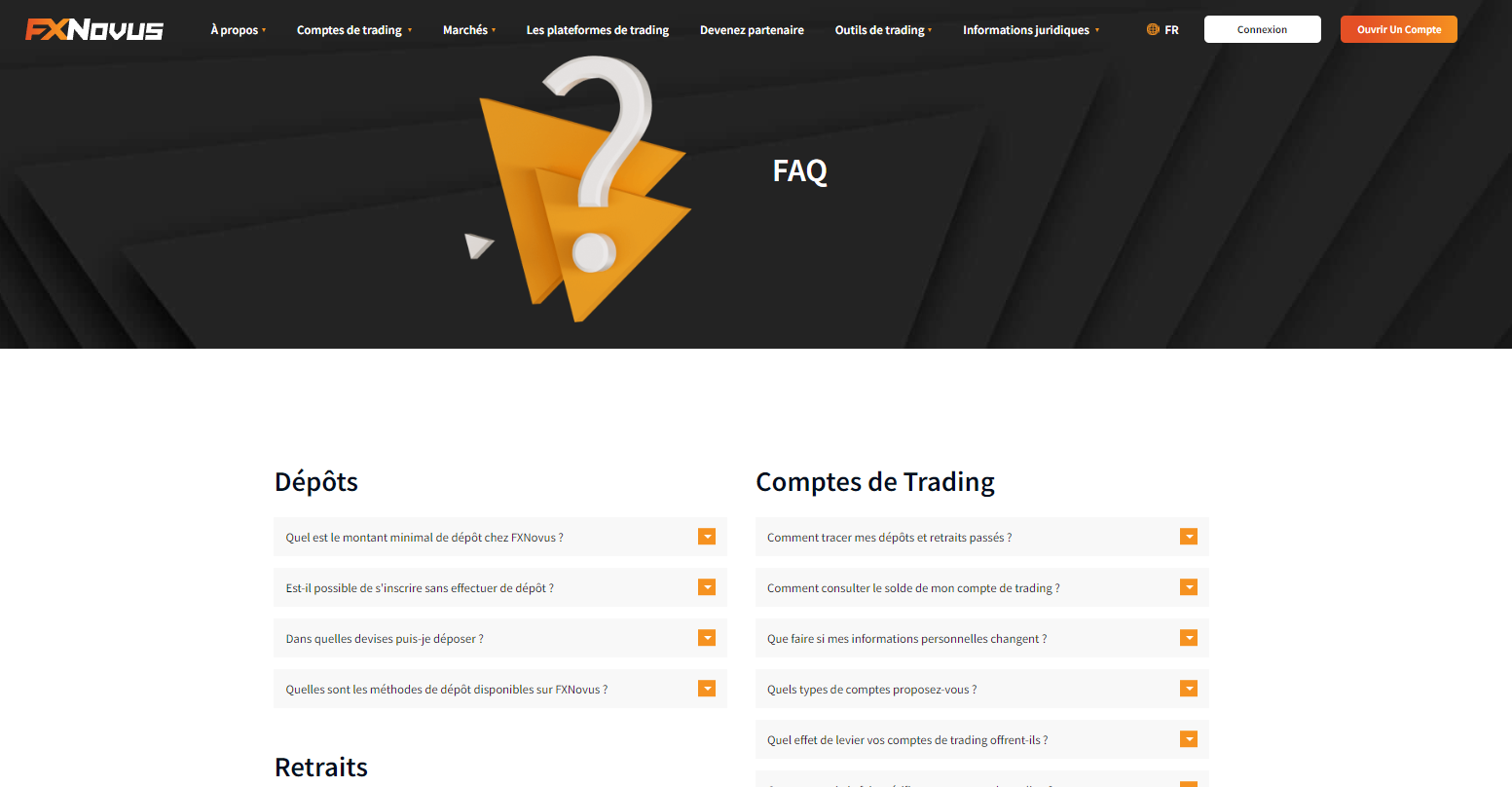 Visitez la page FAQ de FXNovus pour plus d'informations.