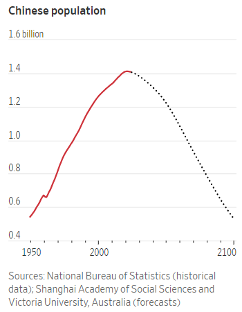 Screenshot of Chinese population decline