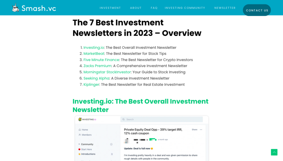 Smash.vc best investment newsletters blog post