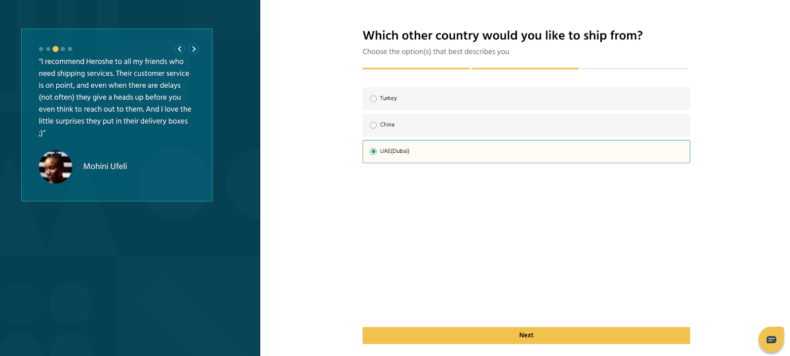 Which other country would you like to ship from?