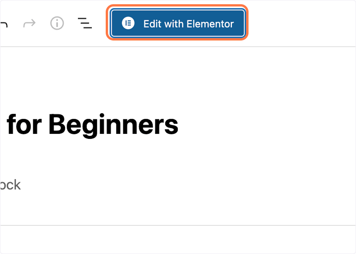 Click on 'Edit with Elementor'