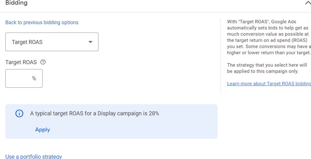 Google Ads Target ROAS Bidding