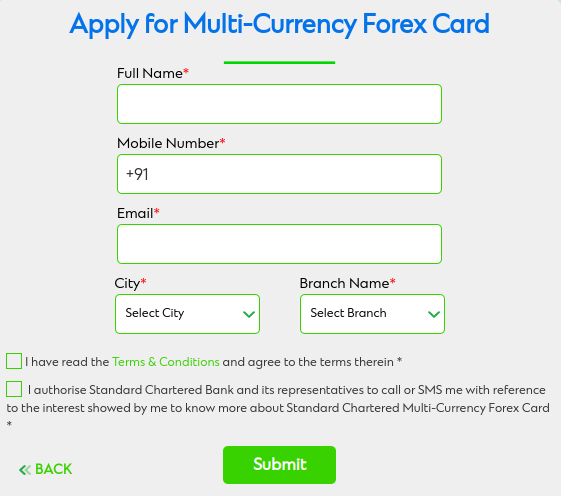 Apply for a Standard Chartered Forex Card