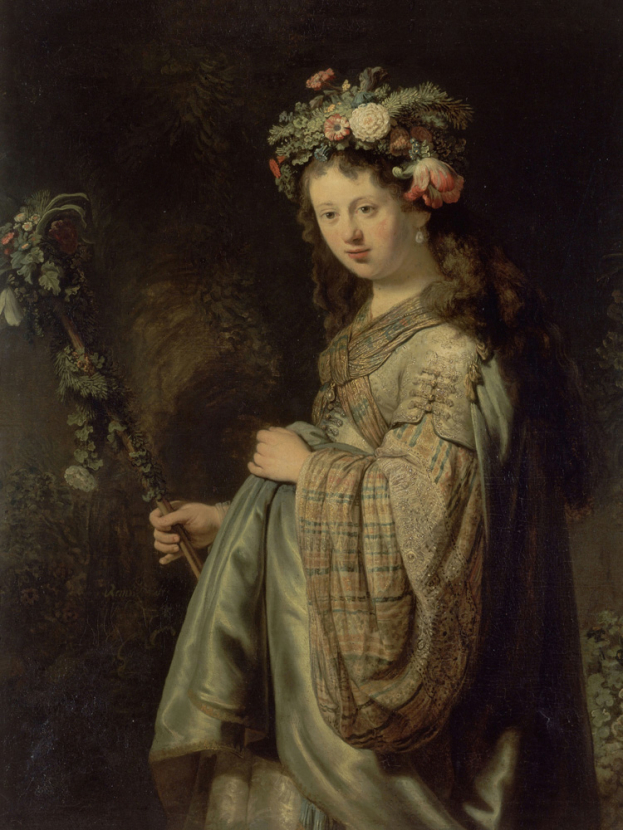 Флора. (Портрет жены рембрандта Саскии в образе Флоры)