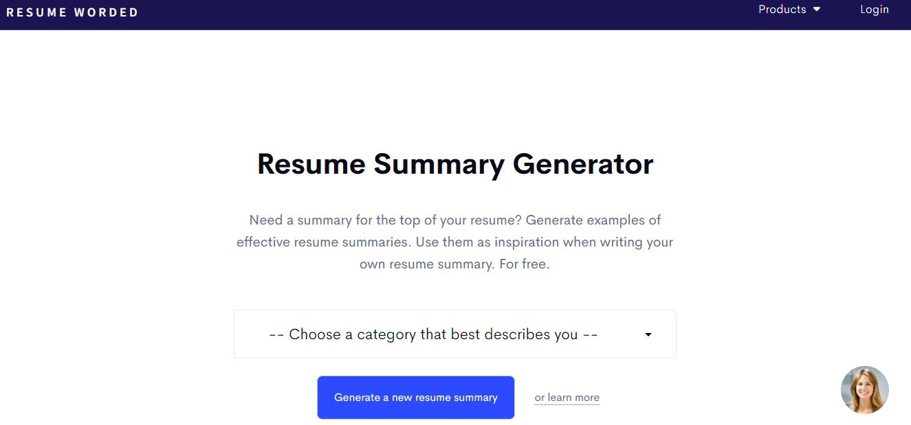 Resume Worded Resume Summary Generator