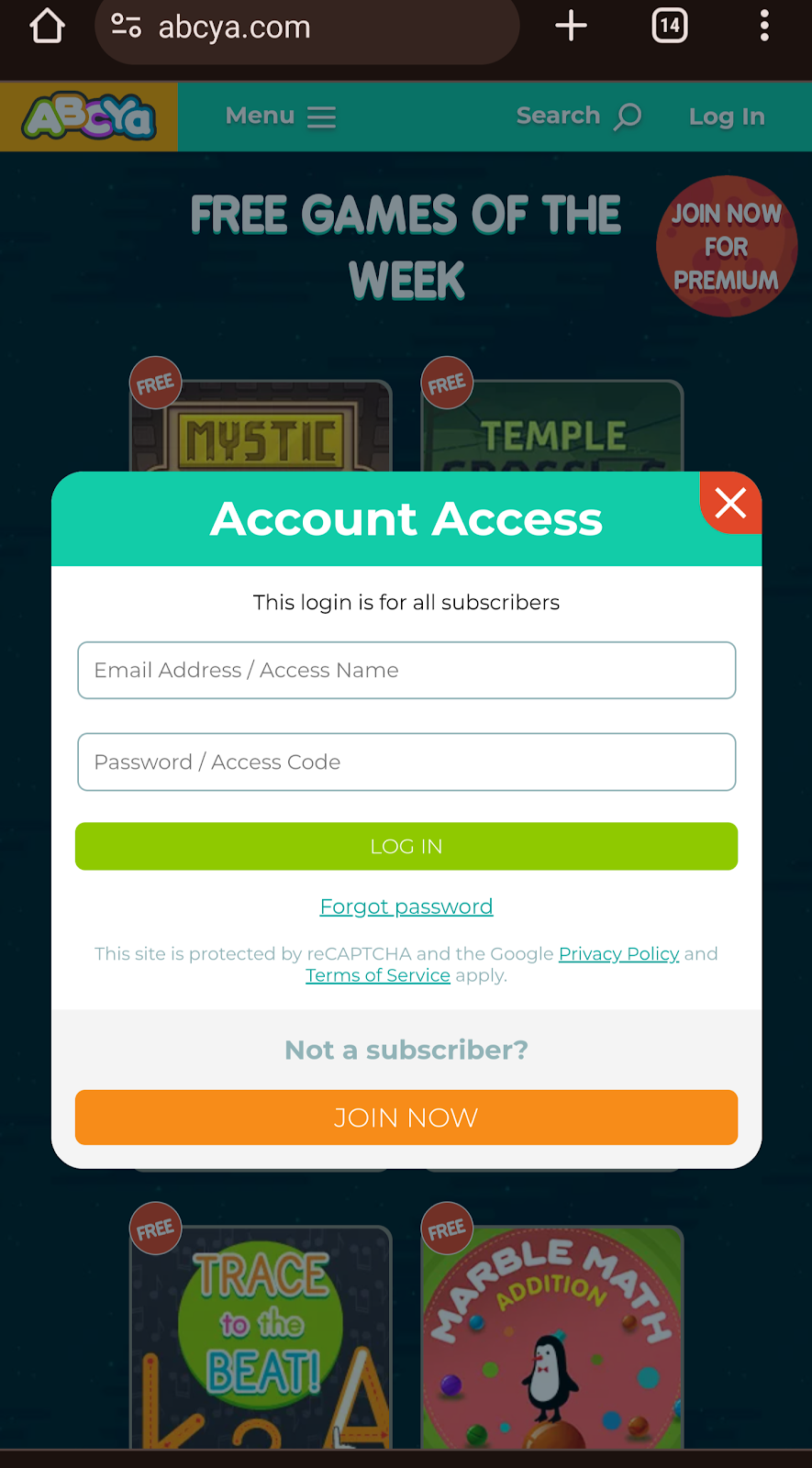 abcya games account login