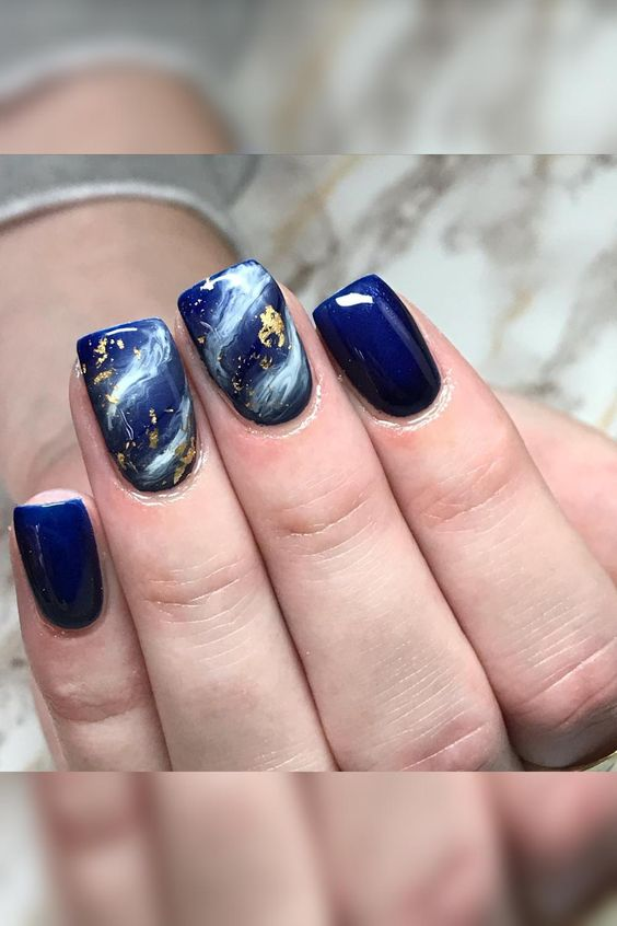 Picture showing a close up view of the galaxy nails