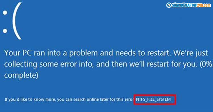 Lỗi NTFS FILE SYSTEM