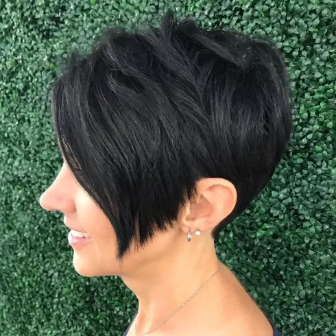 Pixie Black with Tapered Texture Pixie Haircuts For Thick hair