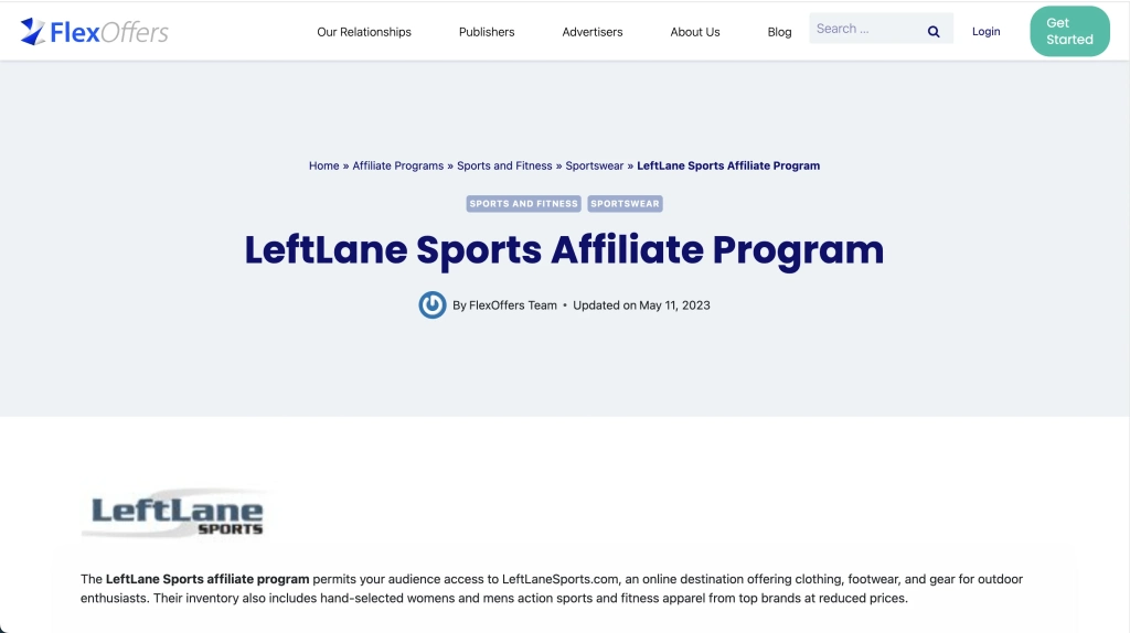 leftlane sports affiliate program home page
