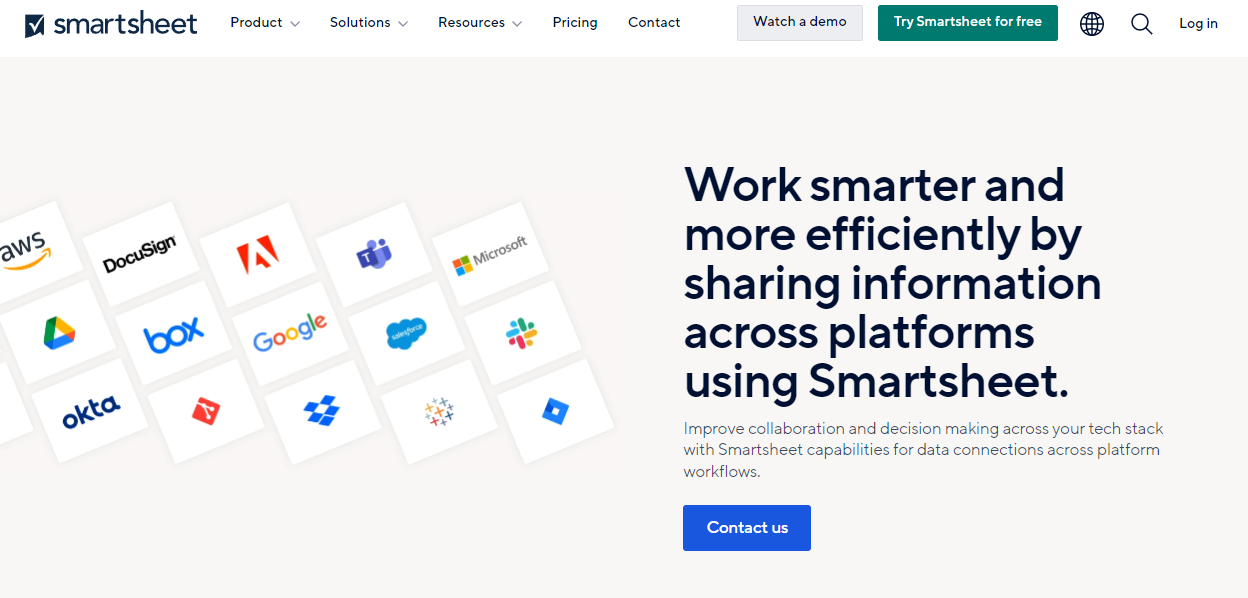 Work smarter and more eficiently by sharing information across platforms using Smartsheet