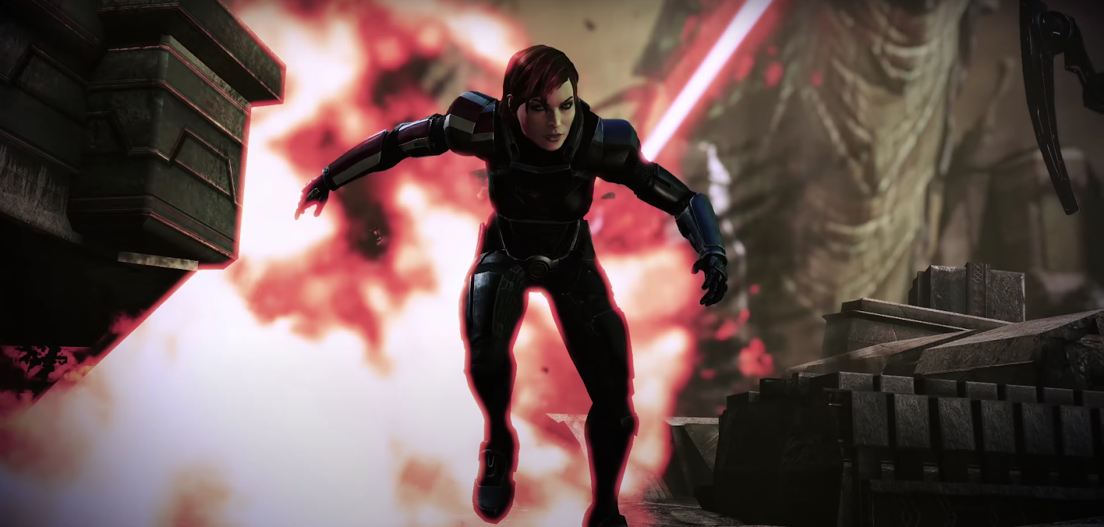 An in game screenshot from the Mass Effect Legendary Edition trailer. 