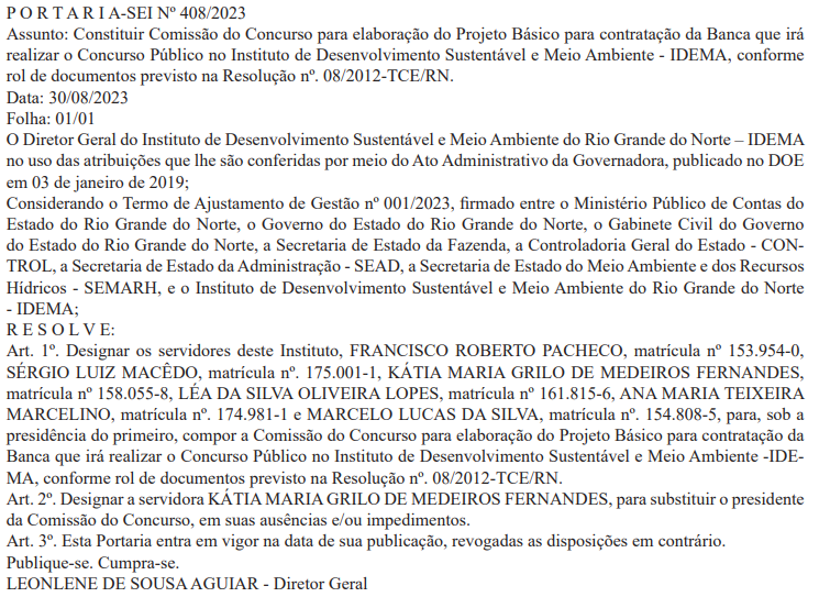 Oportunidade à Vista: IDEMA RN Anuncia Abertura de 180 Vagas em Concurso Inaugural