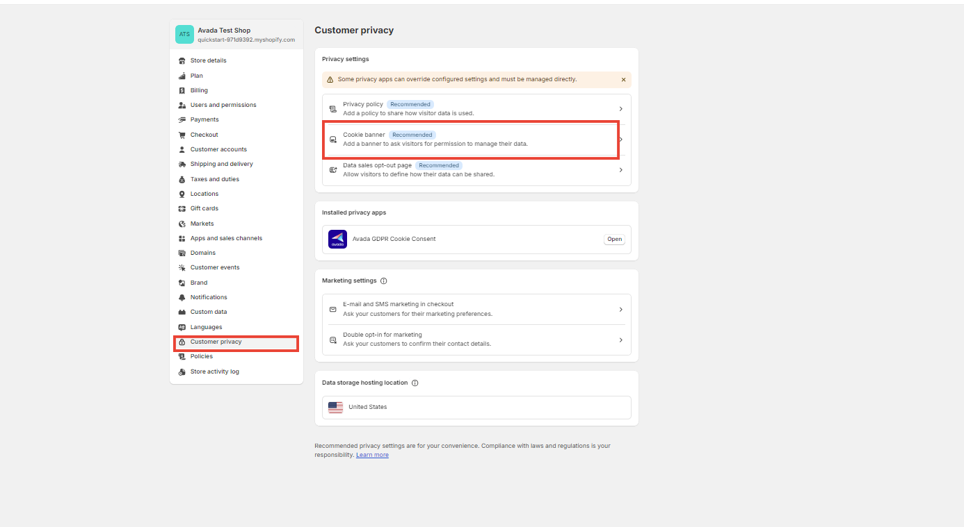 Cookie Banner Settings