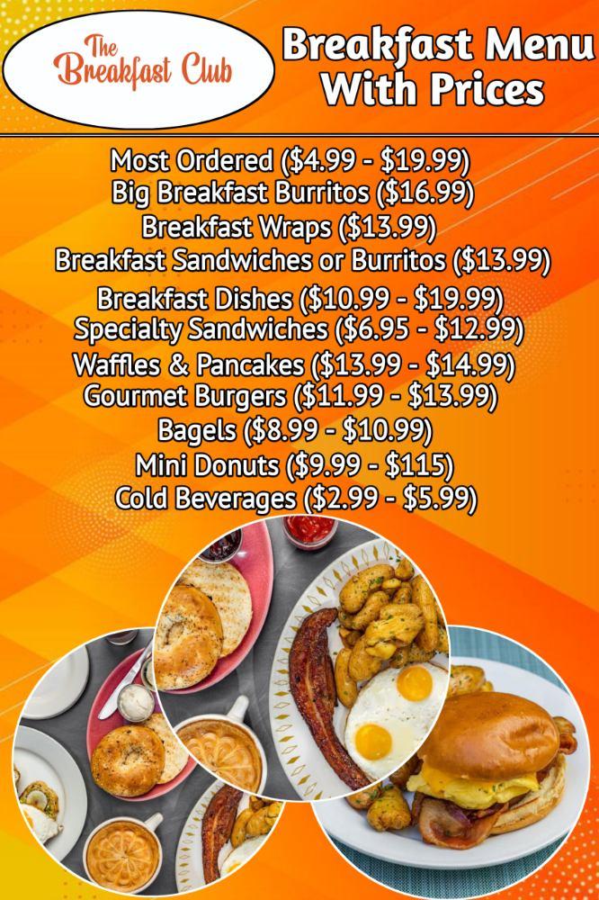 The Breakfast Club Menu With Prices