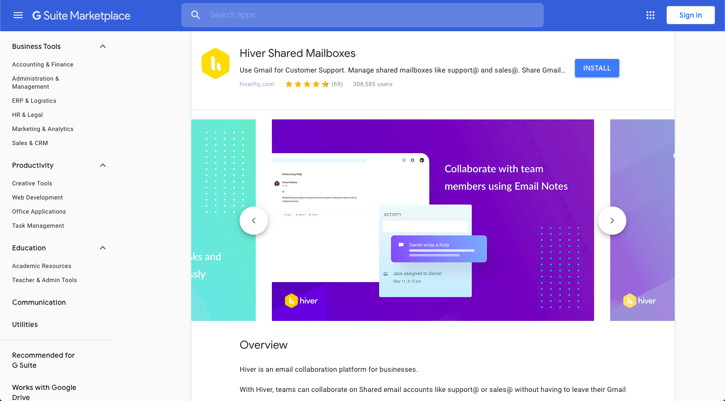 installing-hiver-from-google-workspace-marketplace