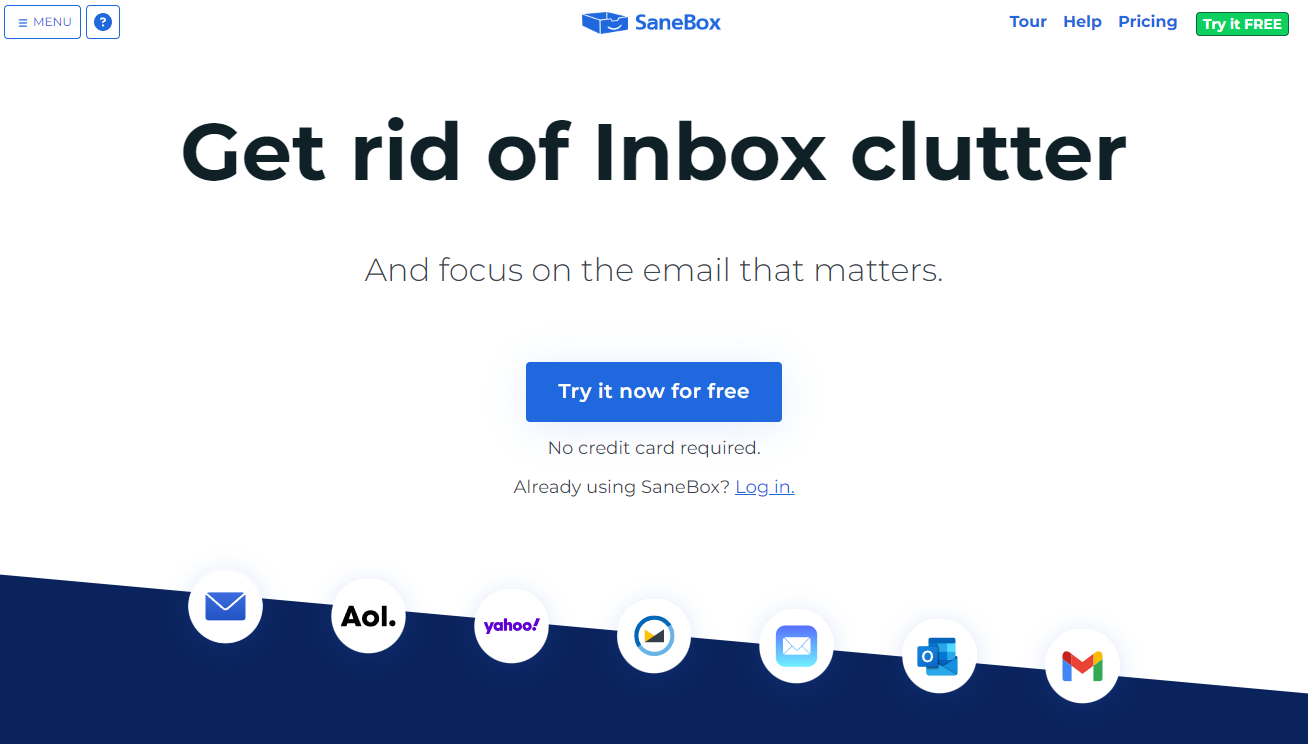 SaneBox: Get rid of Inbox Clutter