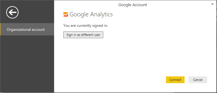 Signing into Google Analytics