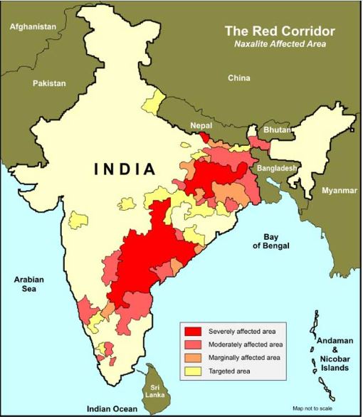 Presence of Maoists in India
