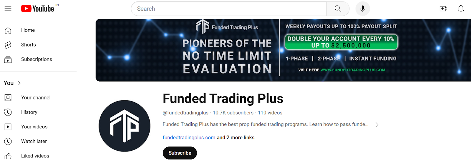 Funded Trading Plus YouTube