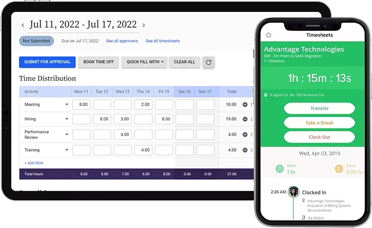 Time attendance data