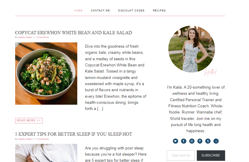 Homepage of Health and Wellness Blog - Healthy Helper