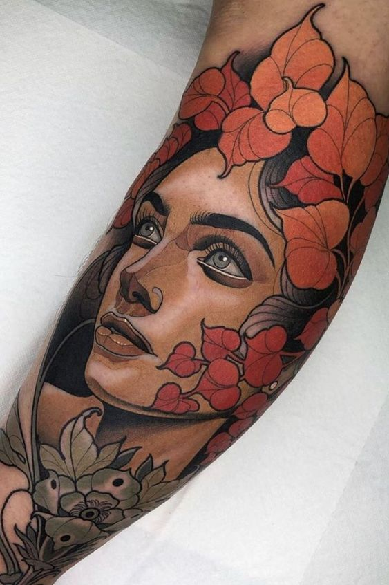 Picture of  a neo traditional tattoo