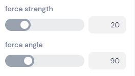 Setting force angle and strength