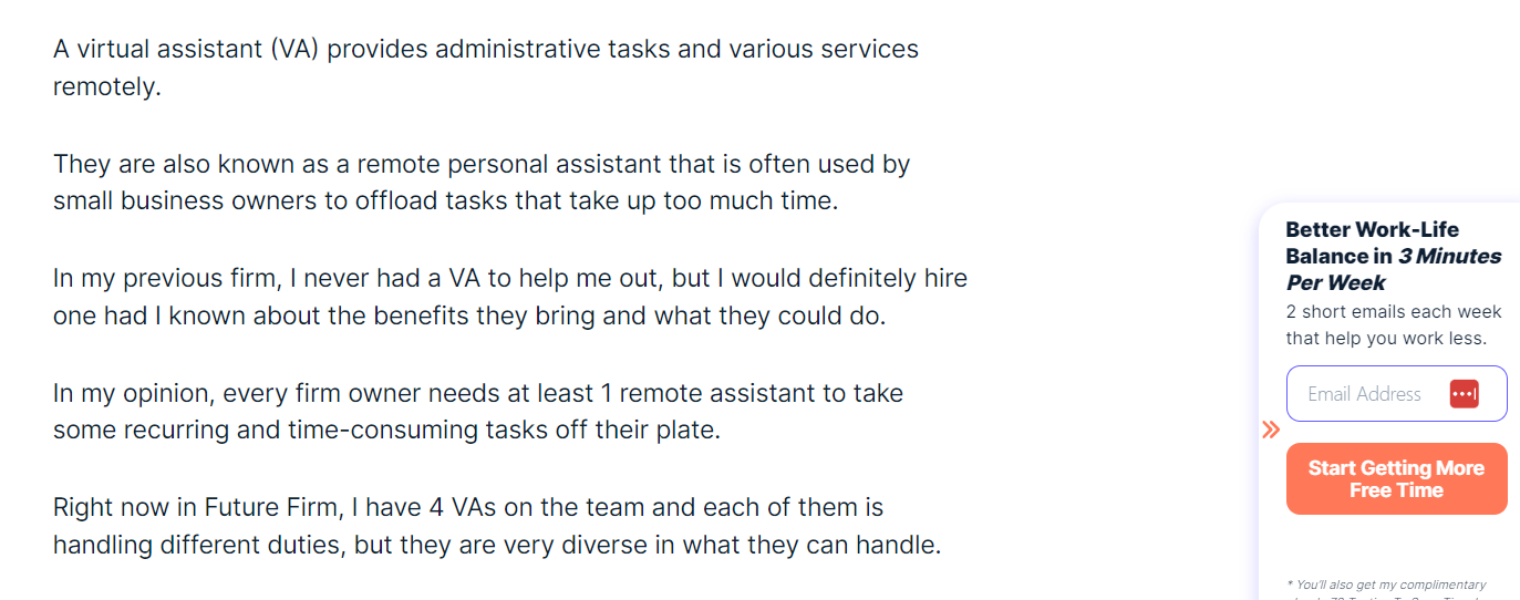 Sample paragraph from the Future Firm blog
