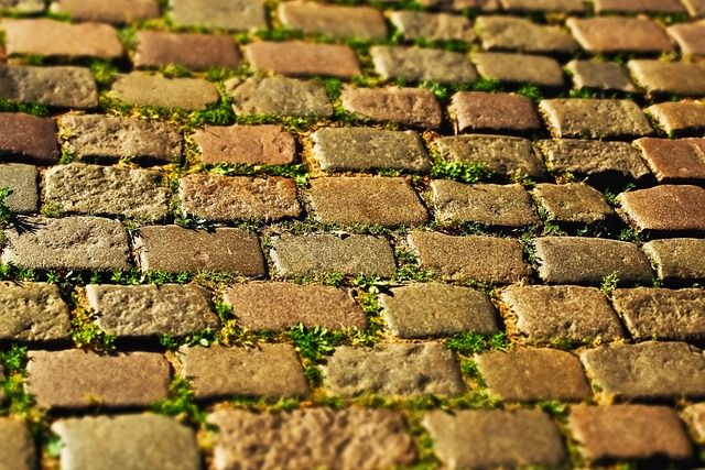 cobblestone, pavement, road
