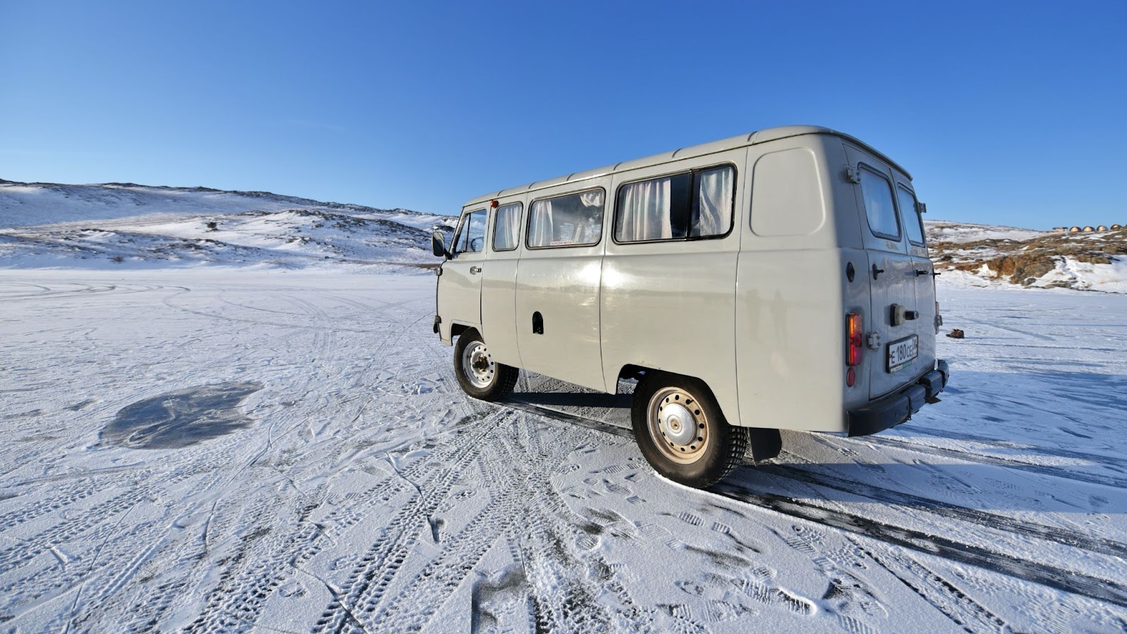 Campervan in the snow