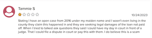 A one-star CashUSA review from someone who thinks the company is a scam. 