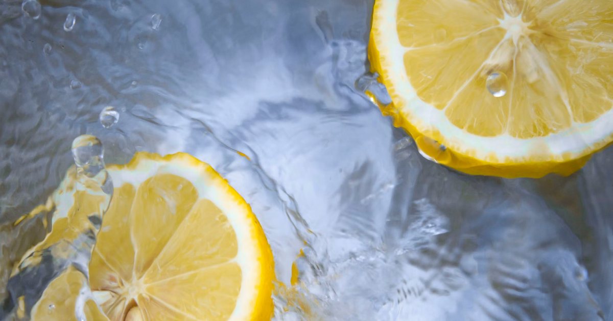 a glass of lemon water