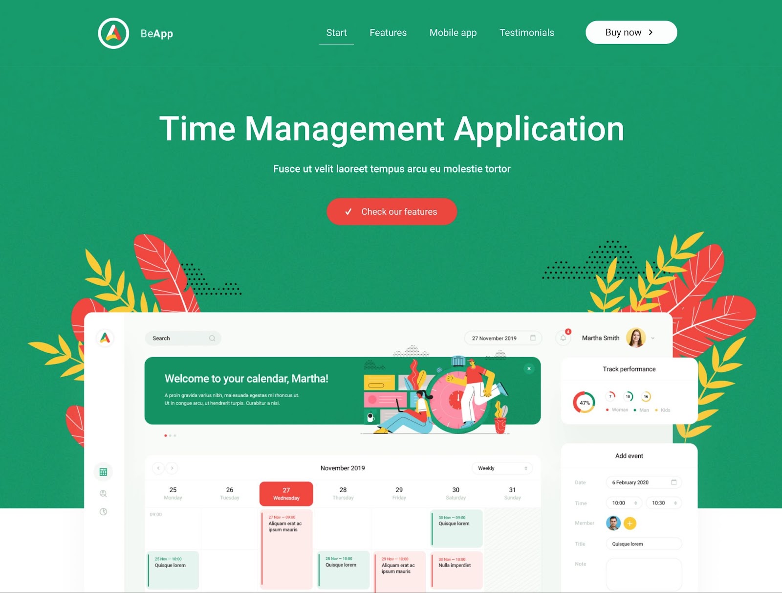 Saas theme WordPress, one of the BeTheme SaaS starter websites