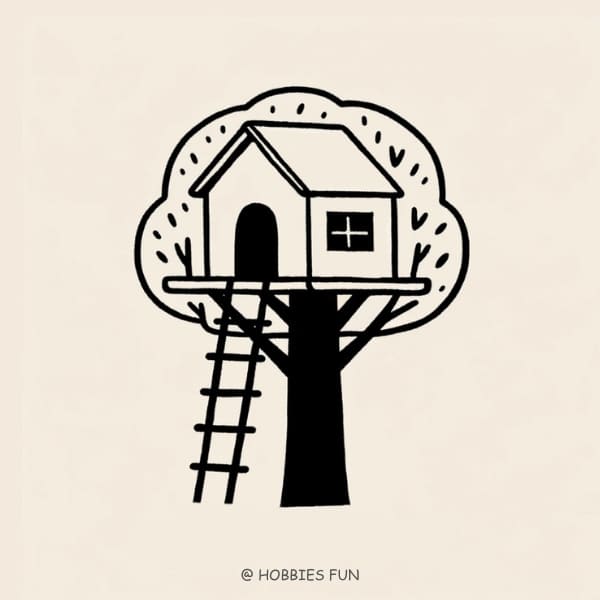 Easy Treehouse Drawing