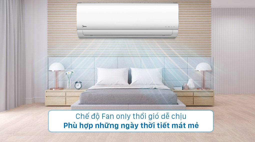 Bộ multi Midea 2 dàn lạnh 1 HP MSAFBU-09HRD và 1.5 HP MSAFBU-12HRD - Chế độ Fan only