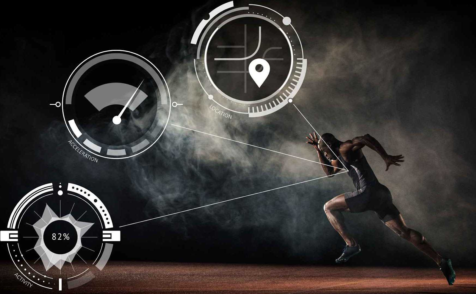 athlete training;
physical activity detectors that show data 