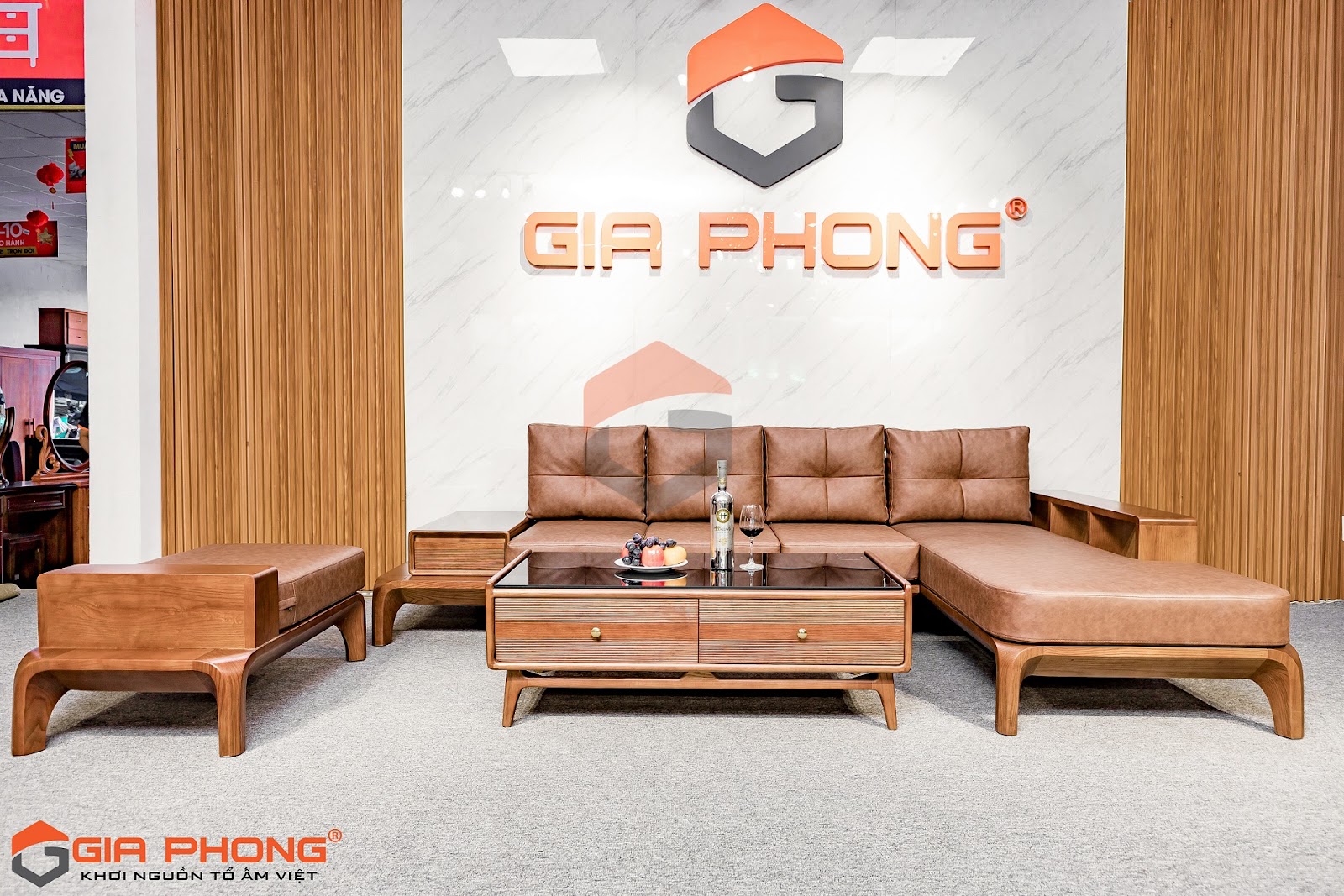 99+ Mẫu ghế sofa gỗ chữ L cho phòng khách đẹp, sang trọng