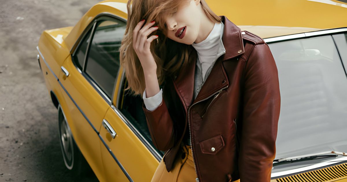 women's maroon leather jacket