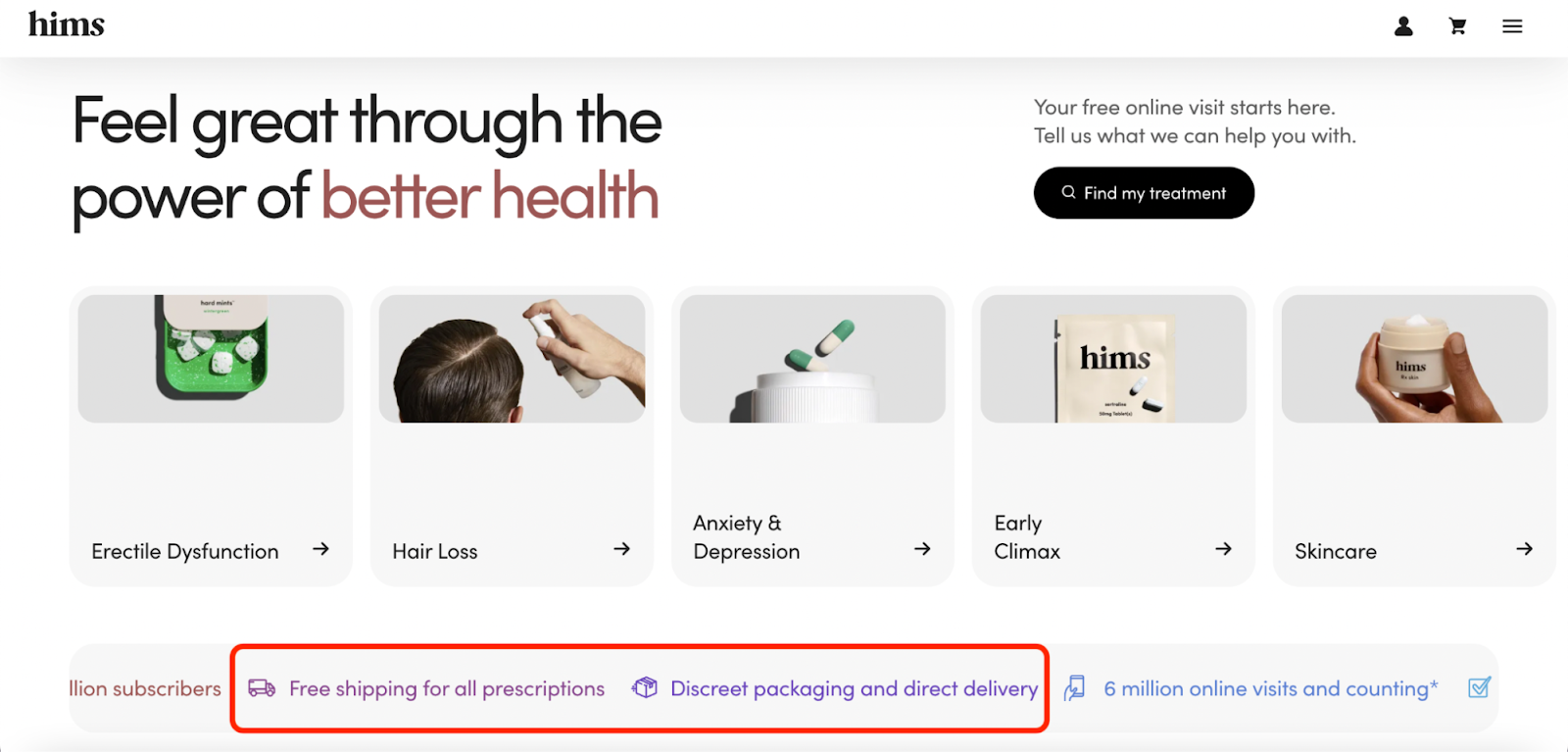 Image of Hims website