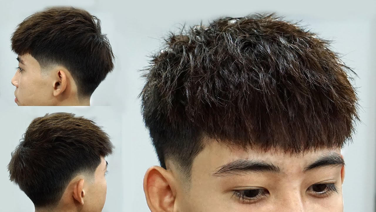 Kiểu tóc nam mullet uốn con sâu