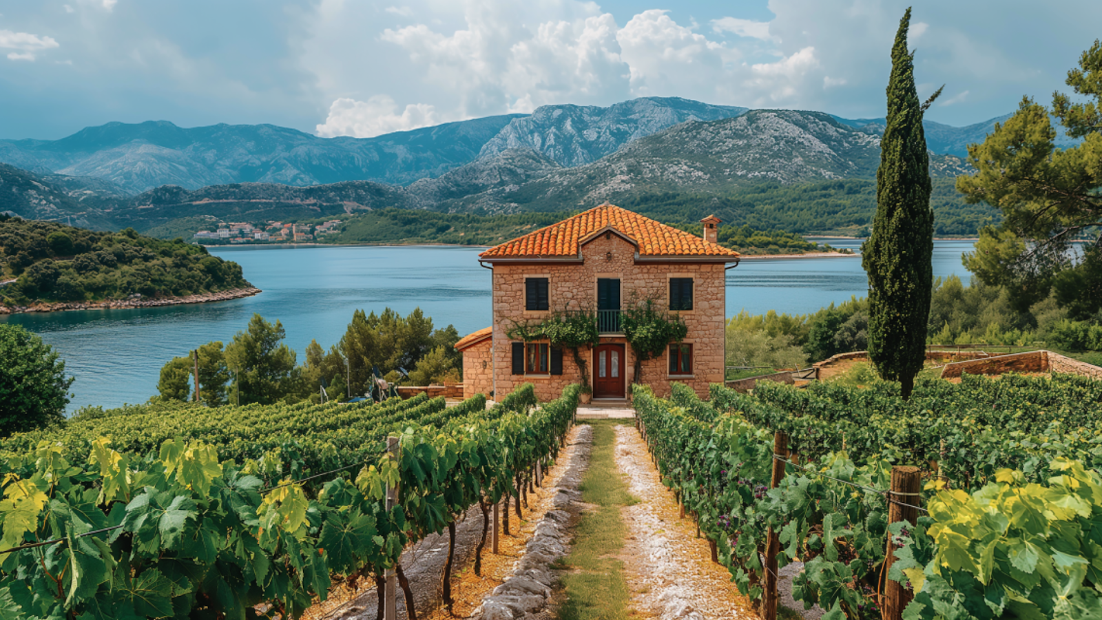 A local picturesque vineyard in Croatia.