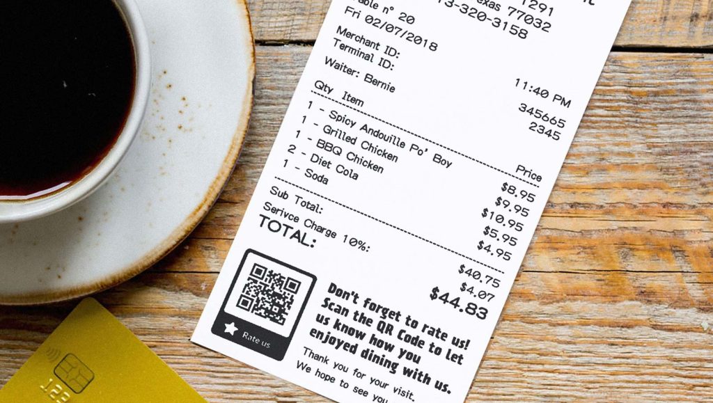 QR Code idea on a customer receipt