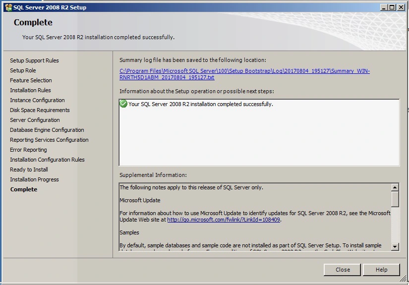 Hướng dẫn cài đặt SQL Server 2008 thành công