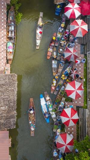 A floating market in Bangkok.