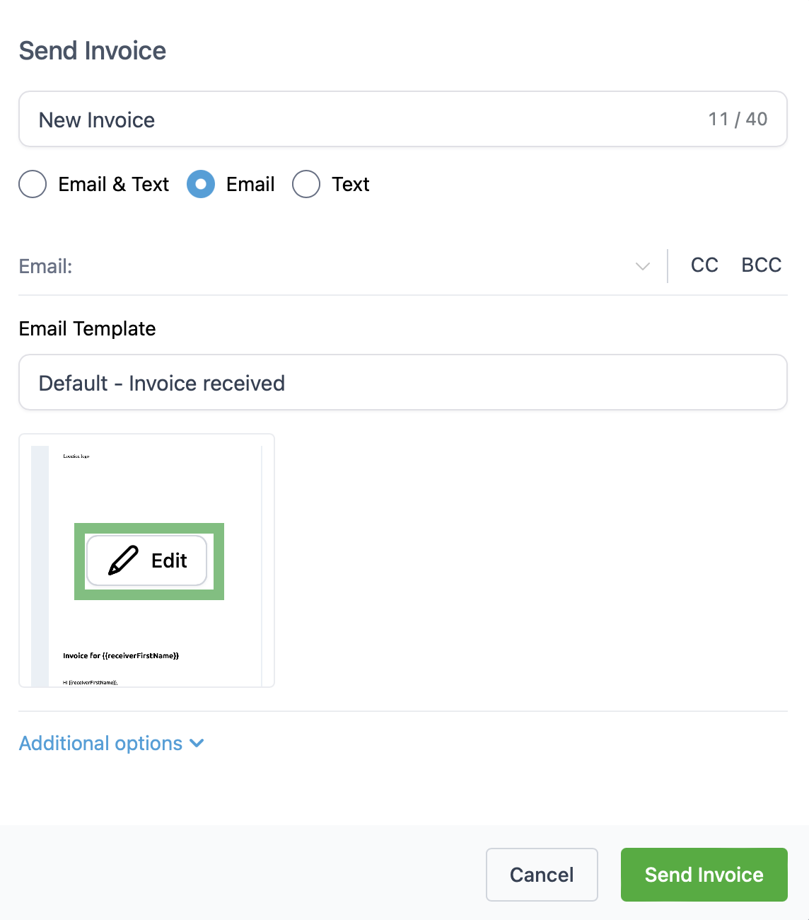 A screenshot of a email formDescription automatically generated
