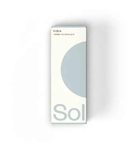Sol – THC Distillate Vape Cartridge – Indica – 1ml